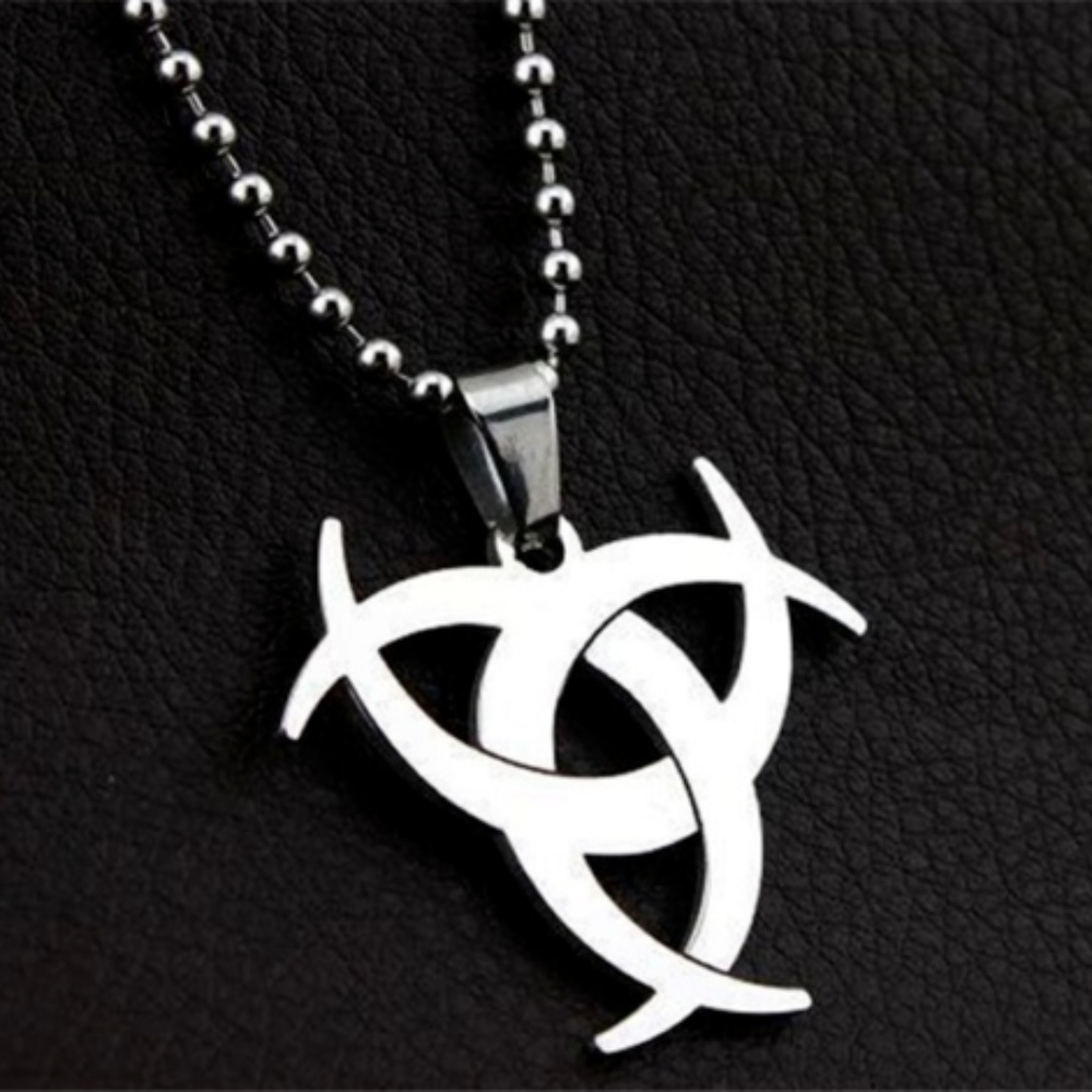 Superhero Silver Stainless Steel Titanium Necklace